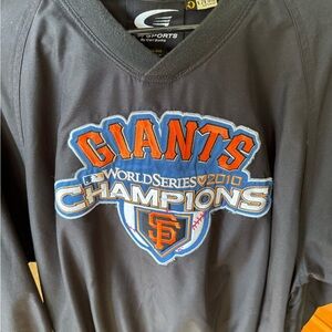Giants World Series Champions Black Golf Pullover.